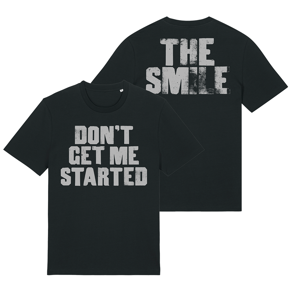 THE SMILE - DON'T GET ME STARTED - メタリックプリントブラック Tシャツ