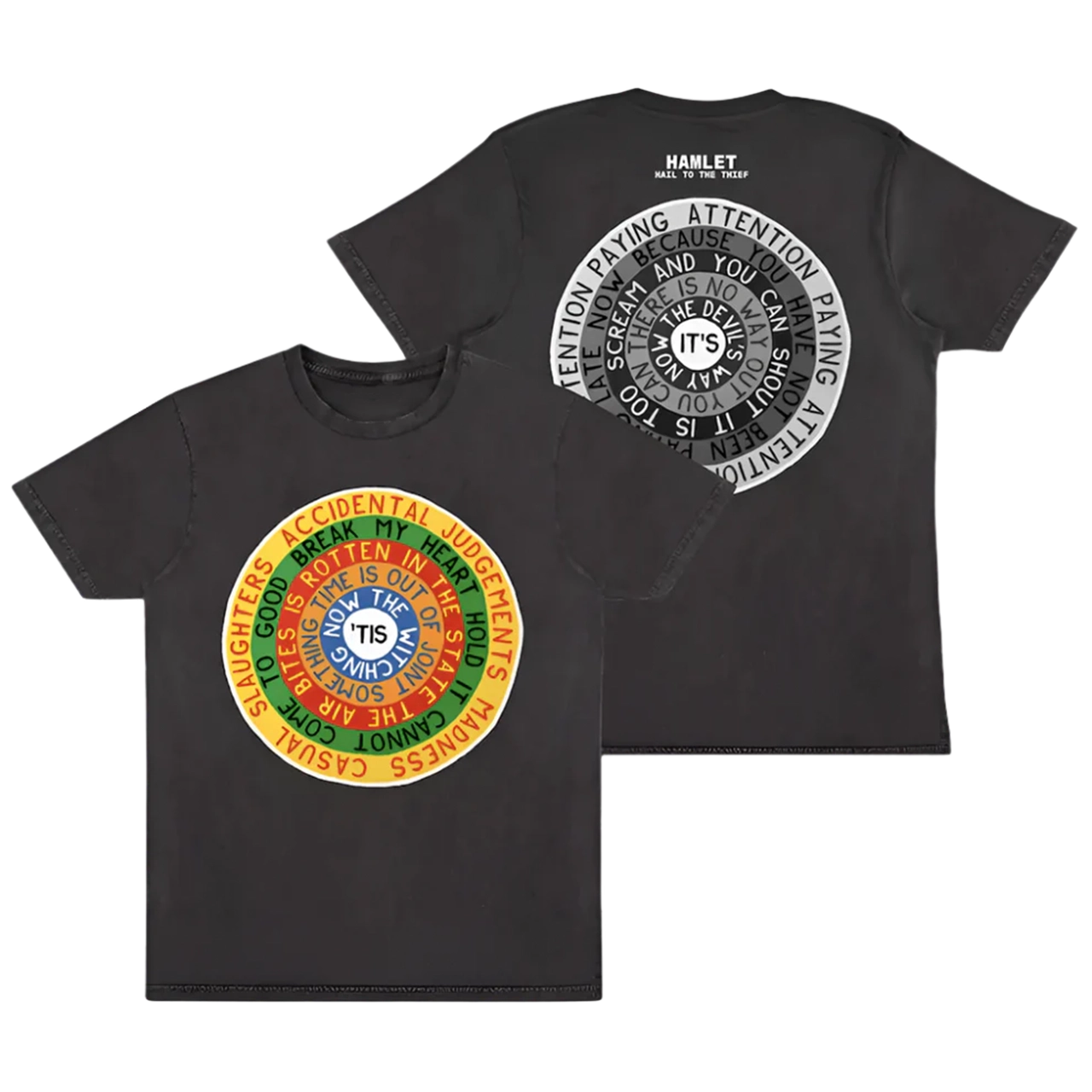 HAMLET HAIL TO THE THIEF - CIRCLES ブラックTシャツ – W.A.S.T.E. HAMLET HAIL TO THE THIEF - CIRCLES ブラックTシャツ – W.A.S.T.E.